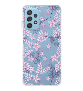 Samsung Galaxy A52s Uyumlu Kapak Floral Pudra Tasarımlı Şeffaf Silikon Kılıf