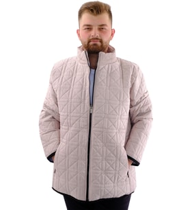 Mode XL Büyük Beden Erkek Dik Yaka Kapitone Mont U24601 Bej