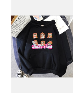 Umaru Kapşonlu Sweatshirt (Siyah)
