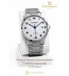 Cortebert Safir Cam Erkek Kol Saati Titanyum (Gümüş)