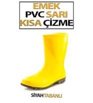 PVC Kısa Çizme Sarı Tabanı Siyah