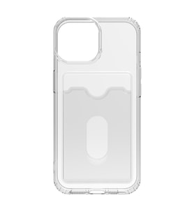 iPhone 15 Kılıf Kart Bölmeli Şeffaf Silikon Rubber Arka Kapak (Şeffaf Hologram)