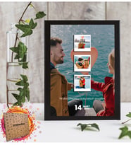 Kişiye Özel 4 Fotoğraflı Tarihli Polaroid Tasarım Fotoğraf Çerçevesi