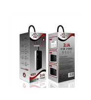 Uzatma Kablosu 6 USB 3 Priz Girişli Aşırı Gerilim Koruyuculu Güç Şeridi (Lacivert-Mor-Siyah-Beyaz)