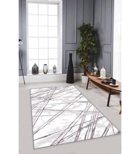 Gri Spor Kaymaz Tabanlı Makinede Yıkanabilir Halı NT001 - 100 x 160 cm