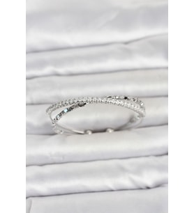 Pirinç Gümüş Renk Zirkon Taşlı ve Dorika Model Kadın Bileklik TJ-BB8506