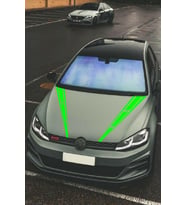 Oto Kaput Sticker Çift Şerit 2 Adet Yeşil 10*60 Cm
