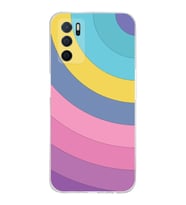 PrintiFy Oppo A16 Uyumlu Kamera Korumalı Renk Cümbüşü B Tasarımlı Şeffaf Silikon Kılıf