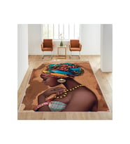 Rovigo Home Dijital Baskı Yıkanabilir Kaymaz Taban Salon Halısı RVG1621 100x200 cm (Kahverengi)