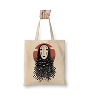 Spirited Away No Face Miyazaki Bez Çanta Uzun Saplı Alışveriş Çantası Plaj Çantası (Beyaz)