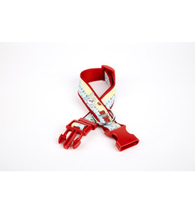 Doggie Pati Desenli Dokuma Köpek Boyun Tasması 3 cm x 36-60 cm Kırmızı