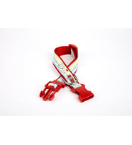 Doggie Pati Desenli Dokuma Köpek Boyun Tasması 3 cm x 36-60 cm Kırmızı