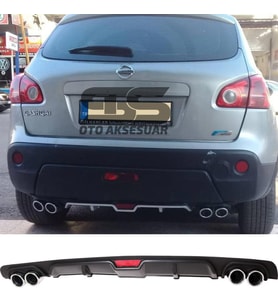 Nissan Qashqai Difüzör Arka Tampon Eki 4 Egzoz Çıkışlı Siyah