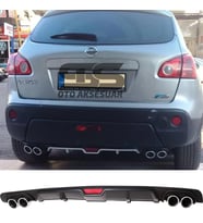 Nissan Qashqai Difüzör Arka Tampon Eki 4 Egzoz Çıkışlı Siyah