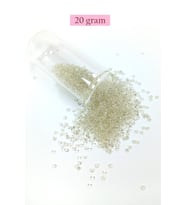 Dökme Cam Kum Boncuk (11/0) 2 mm - 20 Gram - Şeffaf Beyaz - BNC018
