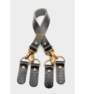 Angel Çanta Aksesuar Siyah Gerçek Deri 55 Cm Çift Sap Misu Model Antik Metal