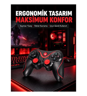 Mey İthalat® Rahat Kavrama ve Düşük Gecikme Teknolojili Gamepad