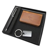 Signator D368 İsme Özel Set - Deri Kartlık + Anahtarlık  + Kalem Seti  İsme Özel Hediyelik Set (Karışık)