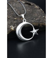 Ay Yıldızlı (AYYILDIZLI) 925 Ayar Gümüş Kolye Zincir 901309