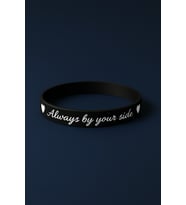 Kadın Erkek Silikon Bileklik Always By Your Side (Her Zaman Yanında) Yazılı Esnek Bileklik - Hediye