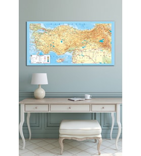 Türkiye Fiziki Haritası Map Yüksek Çözünürlüklü Güncel Kanvas Tablo 5 Farklı Ölçü