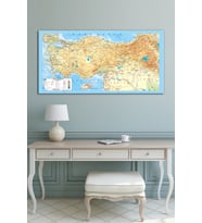 Türkiye Fiziki Haritası Map Yüksek Çözünürlüklü Güncel Kanvas Tablo 5 Farklı Ölçü