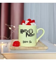Harry Potter Tasarımlı Kişiye Özel Sarı Türk Kahvesi Fincanı