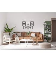 Dekoratif 5 Parçalı Mdf Kelebek Tablo (Siyah)