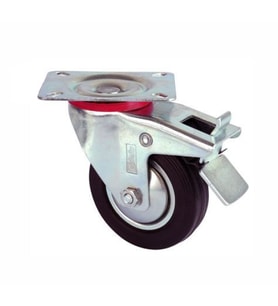 Servis Tekeri - Tablalı Frenli Siyah Döner - Çap 80 mm TG-V 5090