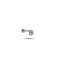925 Ayar Gümüş Rodyumlu Minimal Çiçek Tragus Piercing Küpe