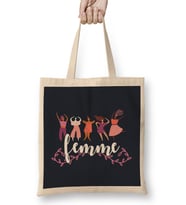 Girl Power Femme Text Bez Çanta Uzun Saplı