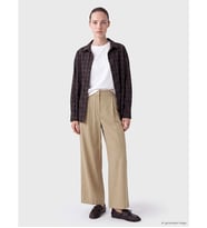 LCW Comfort Bej Geniş Paça Pileli Kadın Kumaş Pantolon