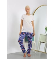 Kadın Pamuklu Alt Pijama Lacivert