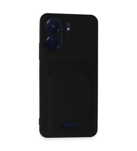 Xiaomi Redmi 13c Kılıf Kelvin Kartvizitli Silikon - Siyah
