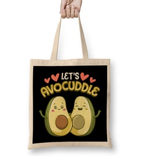 Funny Let s Avocuddle Cute Avocado Cuddling Pun Bez Çanta Uzun Saplı
