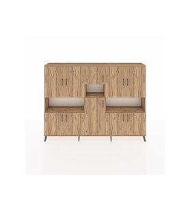 Arges Dolap 14 Raflı 10 Kapaklı 220x30x163 Çam-Çam