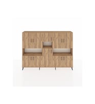 Arges Dolap 14 Raflı 10 Kapaklı 220x30x163 Çam-Çam