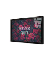Never Quit Glitch Çerçeveli Cam Tablo