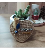 Kalp Şeklinde Söz-Nişan-Nikah-Kına-Bebek Hediyelik Hasır Magnet