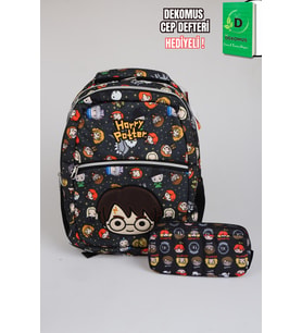 x Dekomus "Wizard Icons Collection" Harry Potter Lisanslı Ortopedik İlkokul ve Kalem Çantası Seti