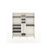 Arges Dolap 10 Raflı 6 Çekmeceli 3 Askılı 220x30x243 Aytaşı-Antrasit/Aytaşı
