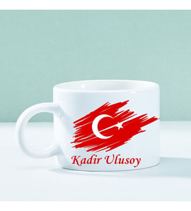 Kişiye Özel Ay Yıldız Tasarımlı Motto Kahve Fincanı – Hediye ve Özel Günler İçin Şık Tasarım