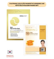 3 Katmanlı Gold Göz Maskesi ve Arındırıcı Arı Sütü Özlü Kolajen Maske Seti 2 Adet