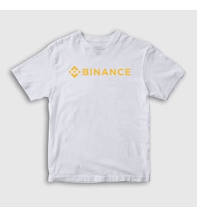 Presmono Unisex Çocuk Beyaz Logo Binance Bitcoin T-Shirt 322968tt (Beyaz)