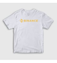 Presmono Unisex Çocuk Beyaz Logo Binance Bitcoin T-Shirt 322968tt (Beyaz)