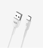 K602 Safe USB-A'dan Type-C'ye Şarj Kablosu 45W 3A 1M Beyaz