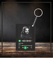 Kişiye Özel Spotify Anahtarlık Albüm Kapak Resimli Siyah