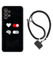 Samsung Galaxy M14 Kılıf Silikon Boyun Askılı İpli Desenli Silikon Love Brain 1722