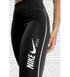 Nike One Dri Fit Training Printed Black Leggings Toparlayıcı 2 İç Cepli Siyah Tayt