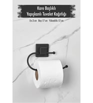 Yapışkanlı Kare Başlıklı Siyah Tuvalet Kağıtlığı